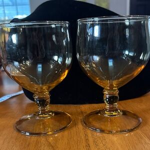 Amber Glass Schooner Set